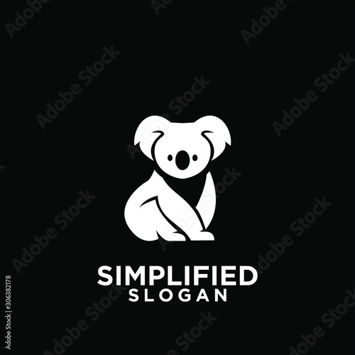 koala black logo icon design vector