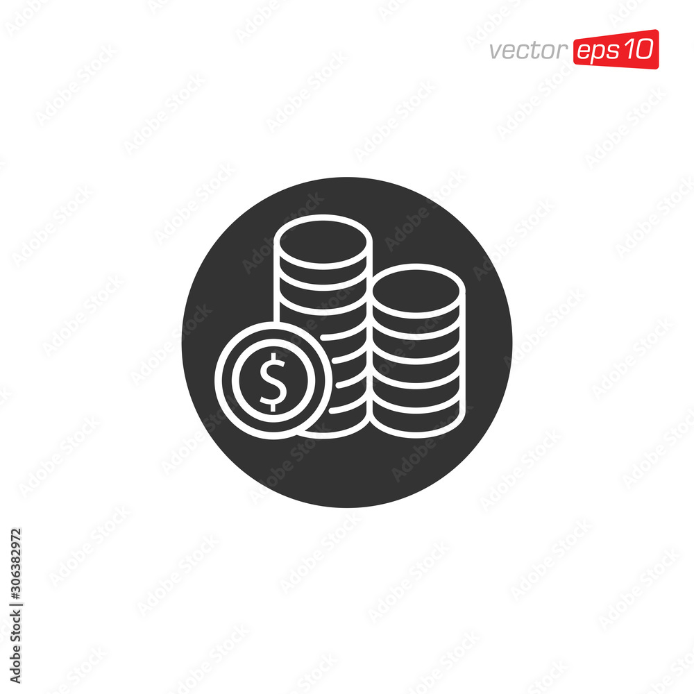 Coin Money Icon Design Vector