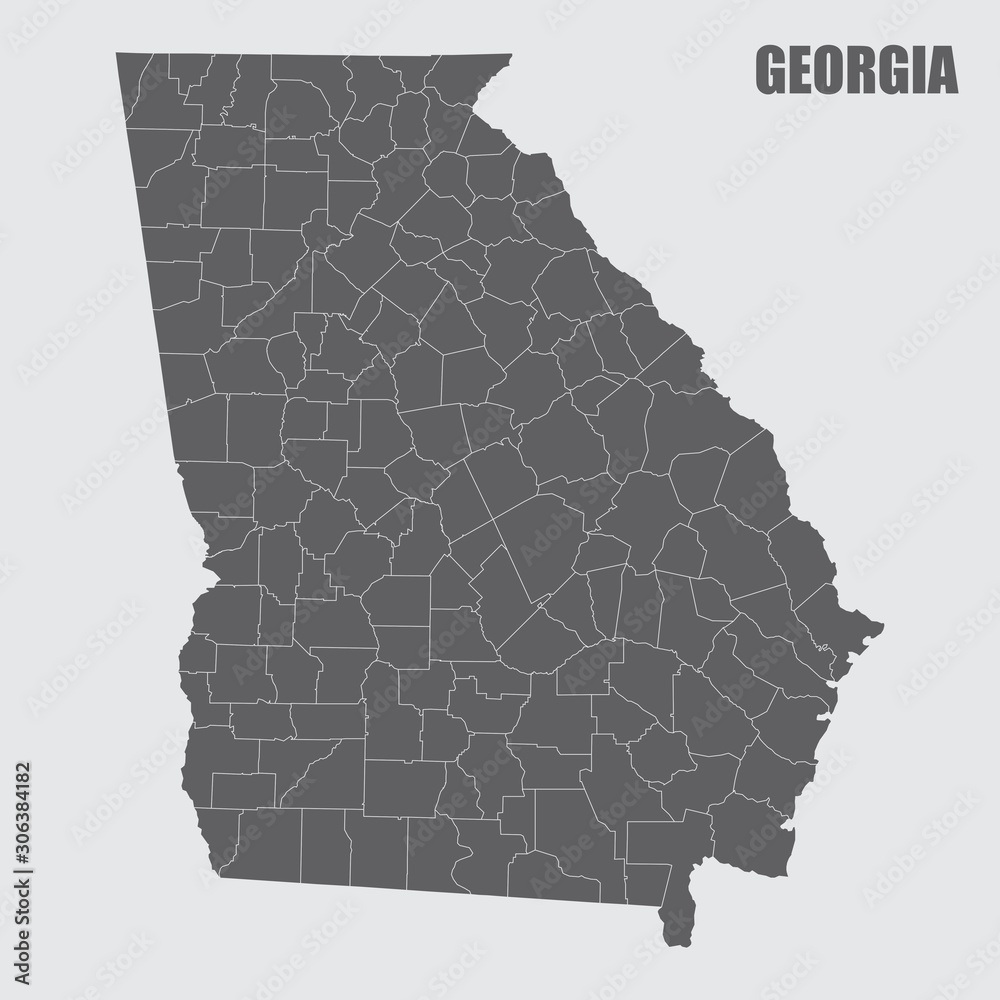 Georgia counties map Stock Vector | Adobe Stock