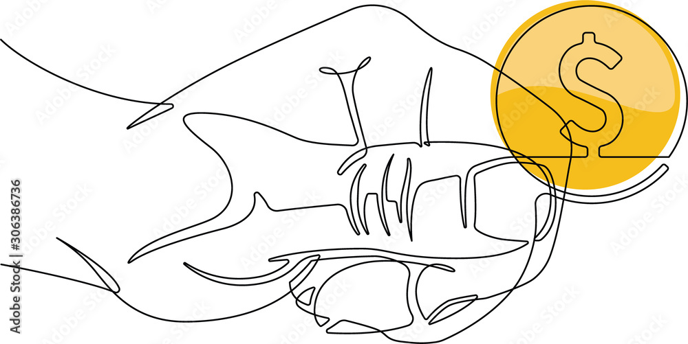 Spending a United States Dollar Gold Coin One Continuous Line Vector Graphic Abstract Illustration Spending a United States Dollar Gold Coin One Continuous Line Vector Graphic Abstract Illustration