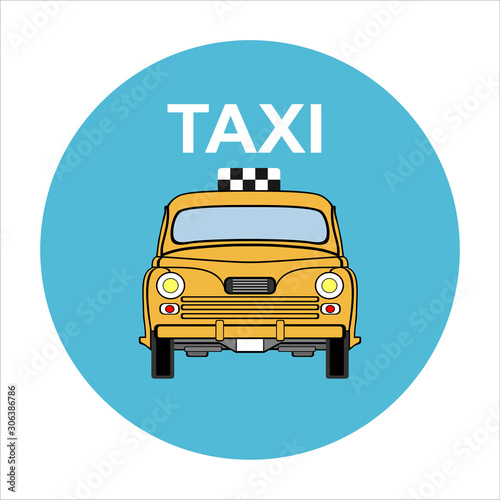 Taxi icon. Vector taxi car illustration.