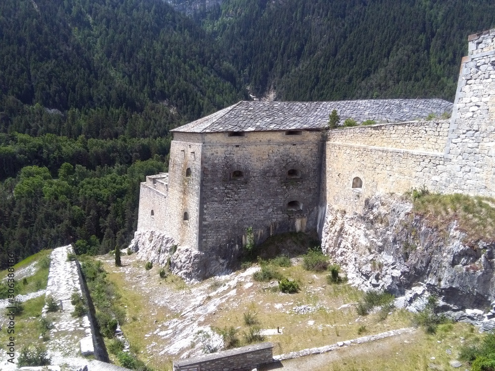 castle, architecture, church, tower, fortress, old, landscape, ancient, stone, medieval, europe, building, wall, fort, village, mountain, sky, travel, history, mountains, italy, tourism, town, france,