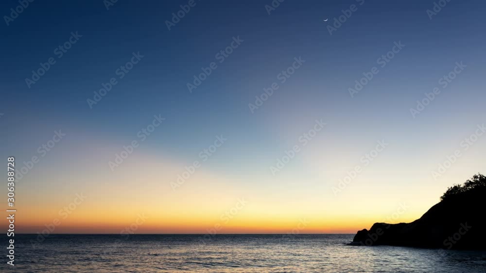 Sunbeams over sea lagoon on a tropical beach at sunrise. 4k time lapse Sunbeams over sea lagoon on a tropical beach at sunrise. 4k time lapse