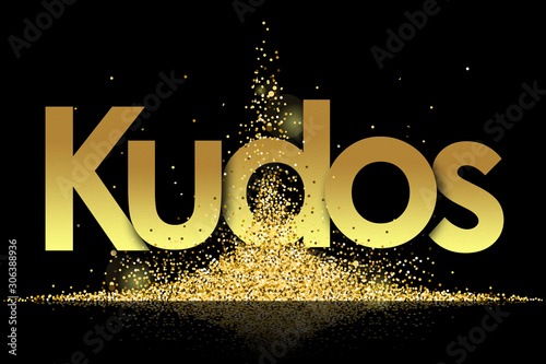 Kudos in golden stars background