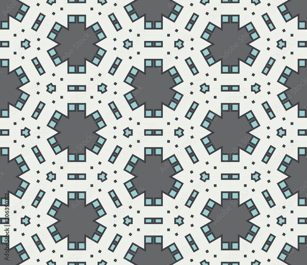 Abstract geometric seamless pattern. Ornamental geometrical background. Mosaic, tail. Wrapping paper. Vector illustration. Abstract geometric seamless pattern. Ornamental geometrical background. Mosaic, tail. Wrapping paper. Vector illustration.