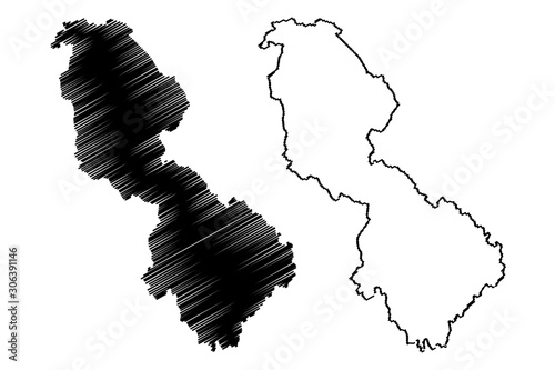 Bilde på lerret Leitrim County Council (Republic of Ireland, Counties of Ireland) map vector illustration, scribble sketch Leitrim map