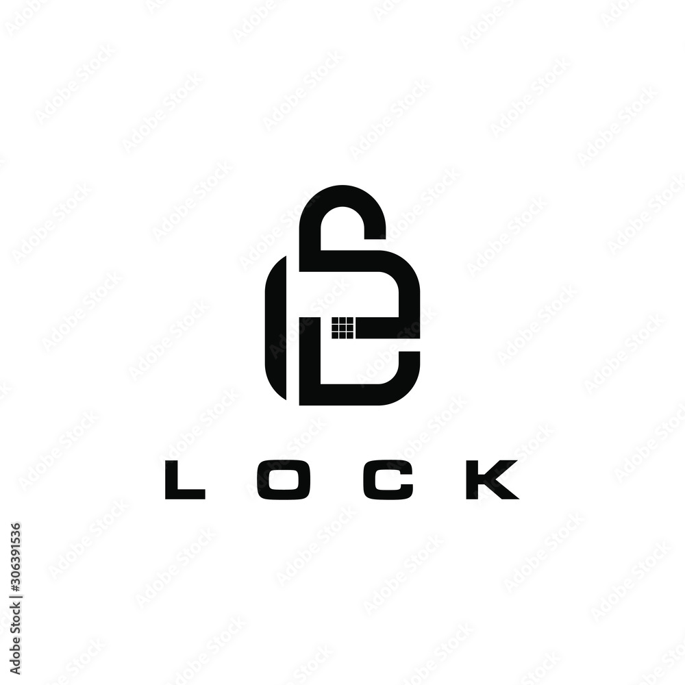 Initial letter S logo that forms a padlock. Initial letter S logo that forms a padlock.
