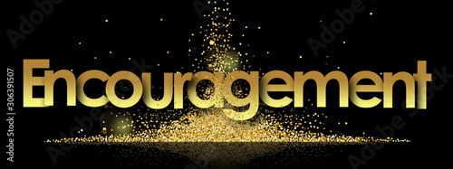 Encouragement in golden stars background