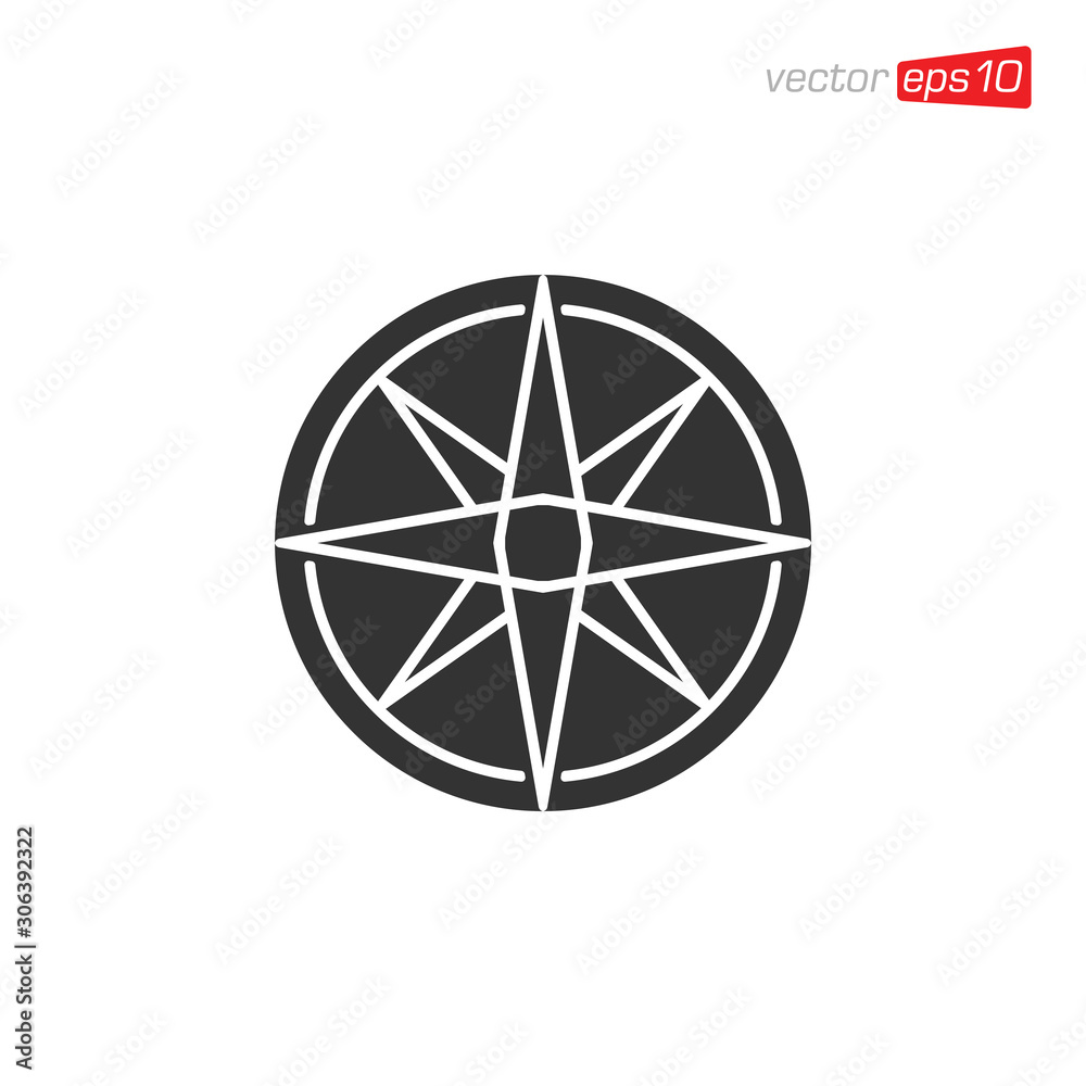 Compass Icon Design Vector Template