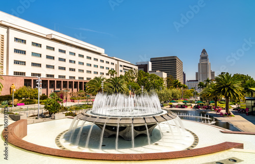 Fountain in Grand Park, Downtown Los Angeles photo