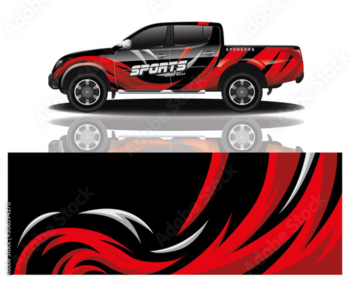 truck car decal wrap design vector