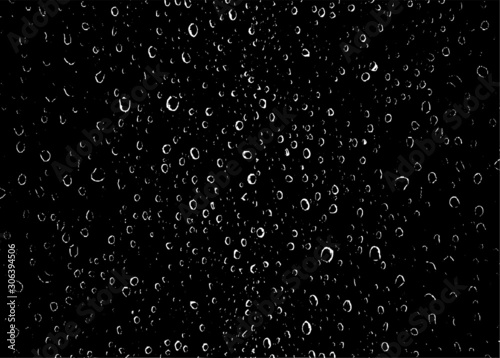 Small water drops texture vector. Rainy window overlay texture. Rain on glass background. Abstract halftone textured effect. Vector Illustration. EPS10.