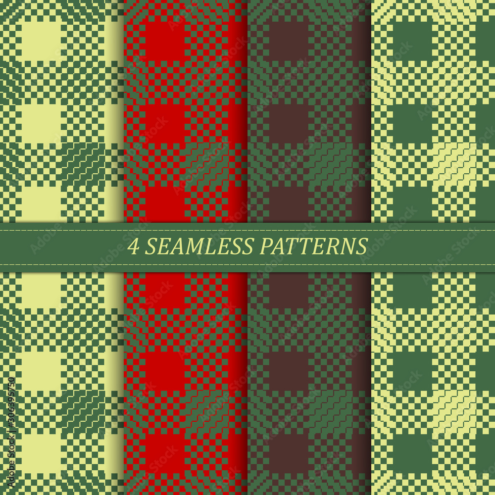 Set of 4 seamless patterns.