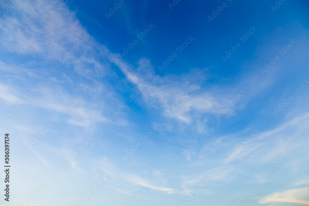 Abstract background, Summer blue sky and white soft cloud with flare sunlight