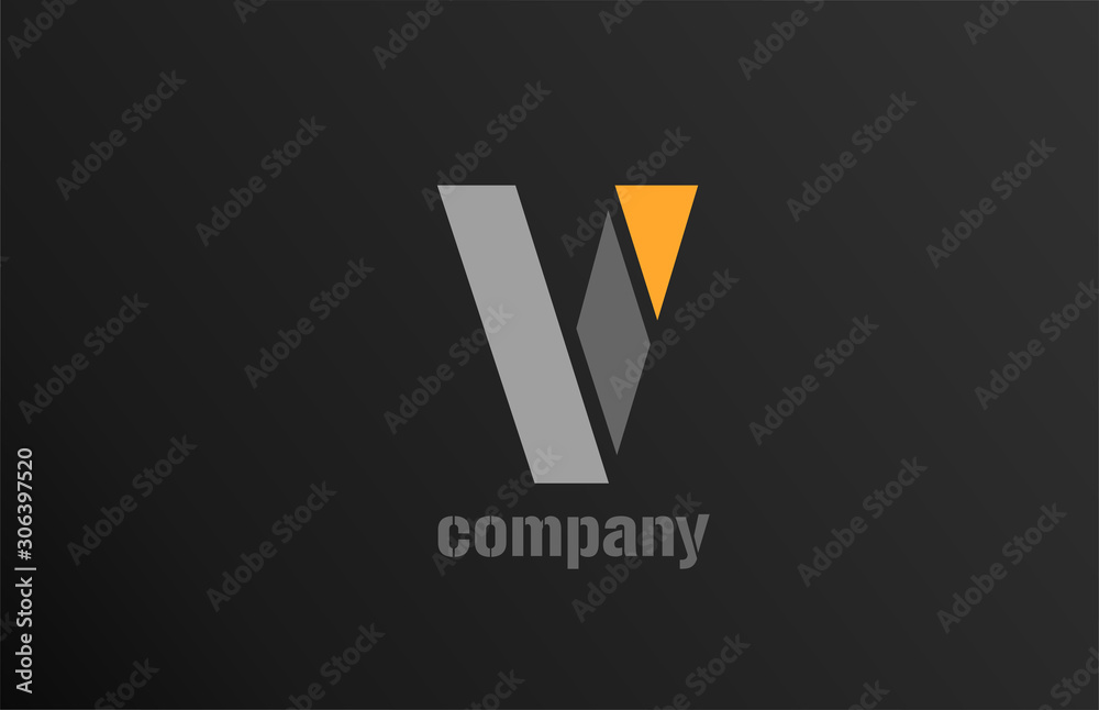 letter v alphabet icon logo shape for business company design Stock ...