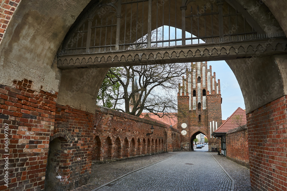 Medieval fortification of the city gate in Neuebrandemburg in Germany.