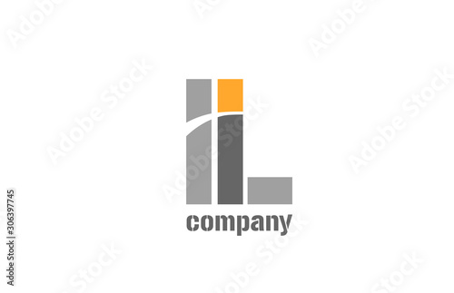 letter l alphabet icon logo shape for business company design