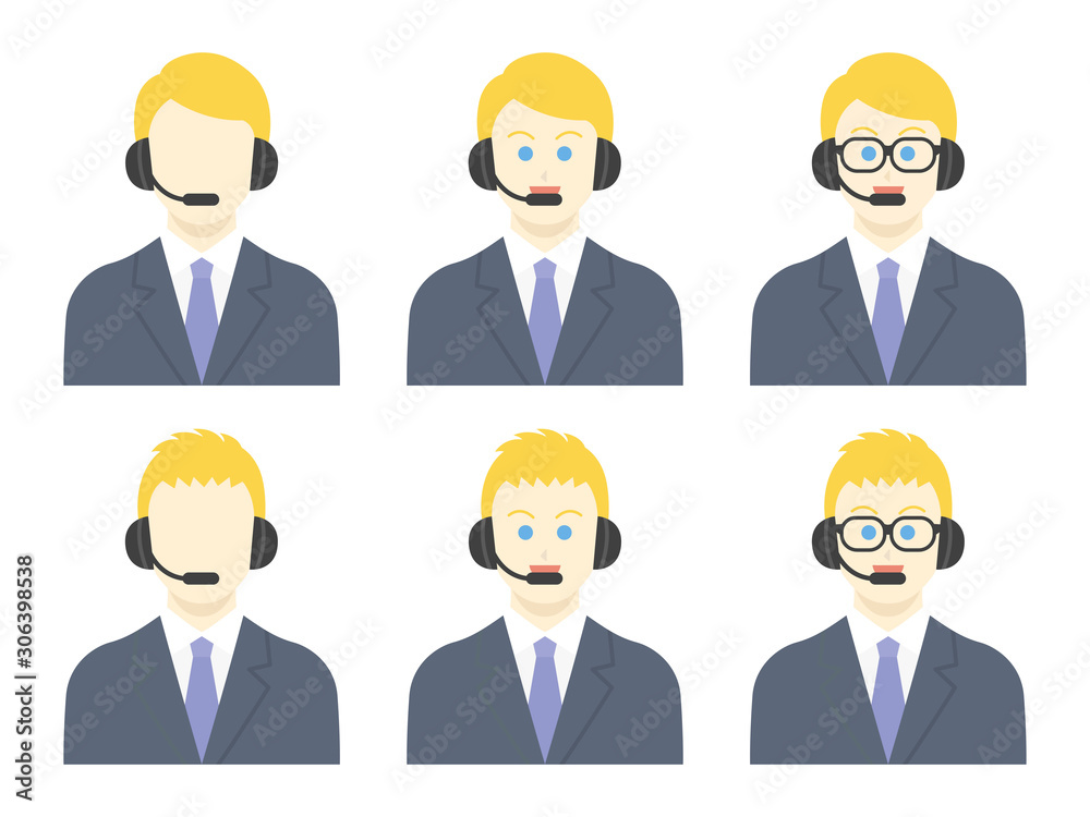 オペレーターのイラストセット Stock Vector Adobe Stock