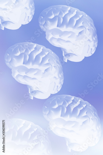 Brighty man brain with graphic elements, space for text