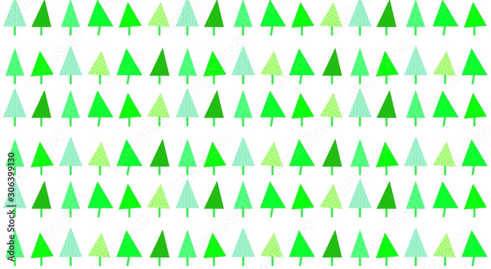 christmas tree seamless pattern on white background