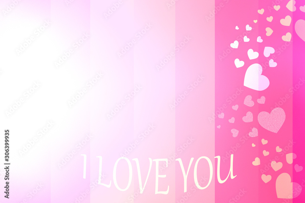Colorful background with heart elements. Glowing backdrop, love concept, space for text