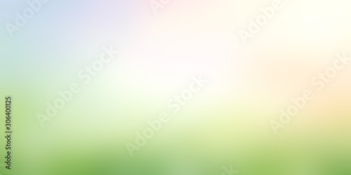 Green meadow empty blurred background. Summer field large format banner. Spring nature widescreen abstract illustration. Grass defocused texture. Outdoor exclusive template.