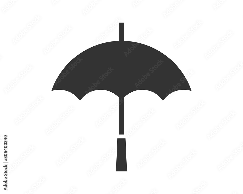 Umbrella icon vector. Rain protection. Concept for insurance company. Black and white silhouette flat design Umbrella icon vector. Rain protection. Concept for insurance company. Black and white silhouette flat design