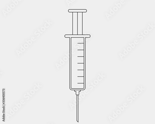 Medical icons vector. Syringe icon medicine drug.