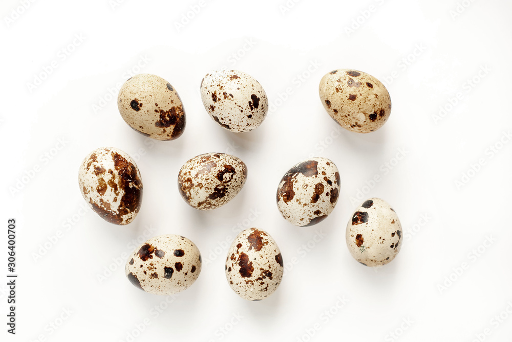 quail eggs on a white background quail eggs on a white background