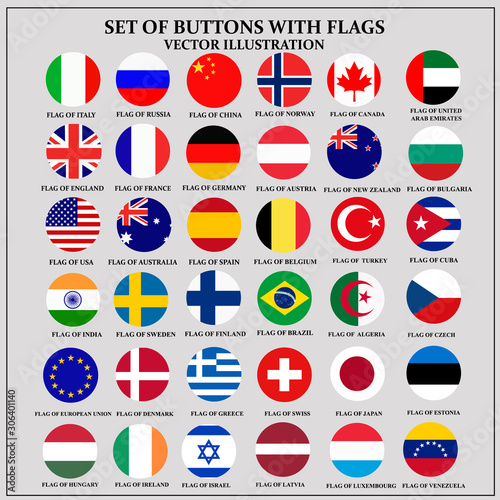 Free Download Bright set of banners with flags. Colorful illustration with flags of the world for web design. Vector illustration with grey background. - GFXLoad