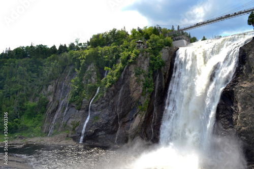 montmorency waterfalls suspension bridge view