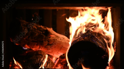 Burning Fireplace with Crackling Fire Sounds