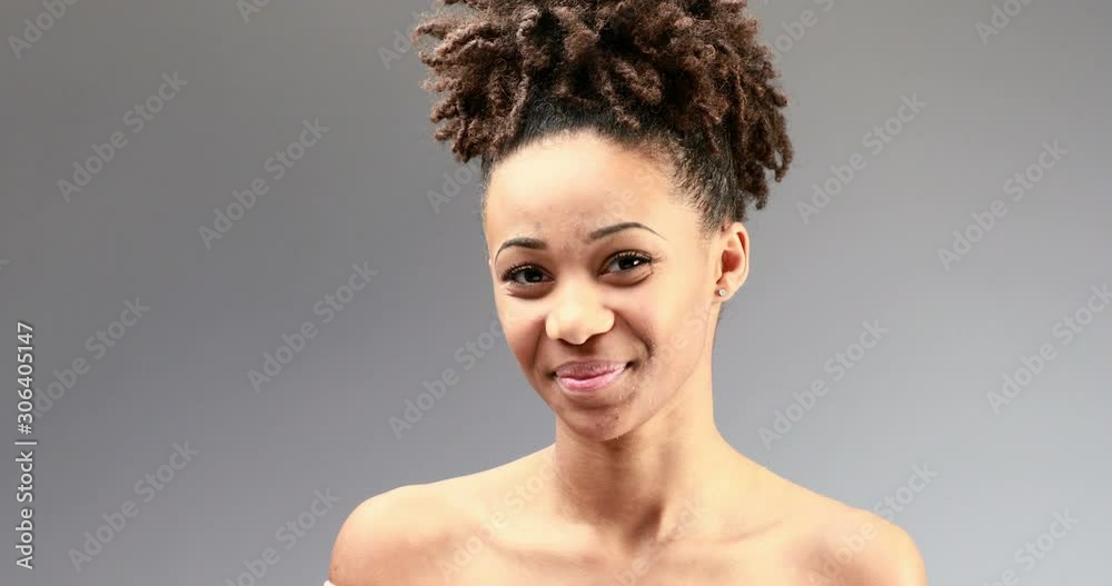 young woman cheering and laughing expression young woman cheering and laughing expression