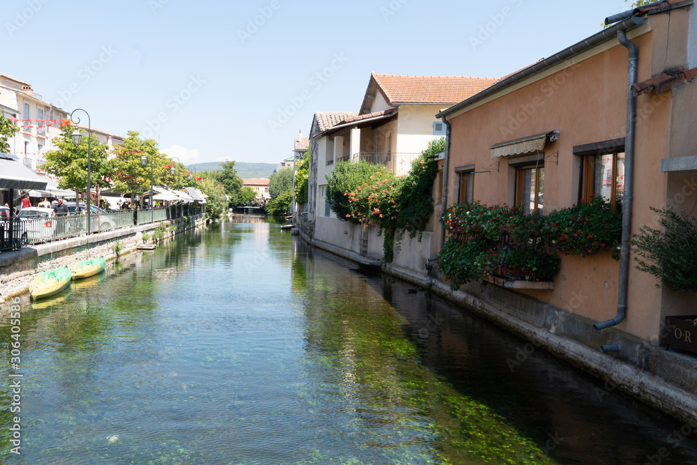 canal river in L'Isle-sur-la-Sorgue in Provence France