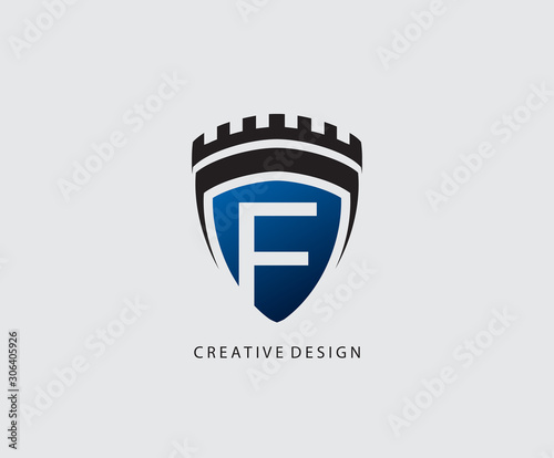 Free Download F Letter Shield Logo Icon Design.  - GFXLoad