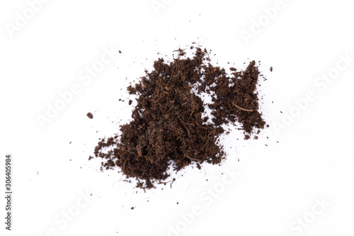 Patch of soil or mud isolated on white background