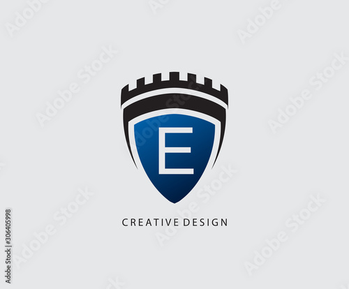 Free Download E Letter Shield Logo Icon Design.  - GFXLoad