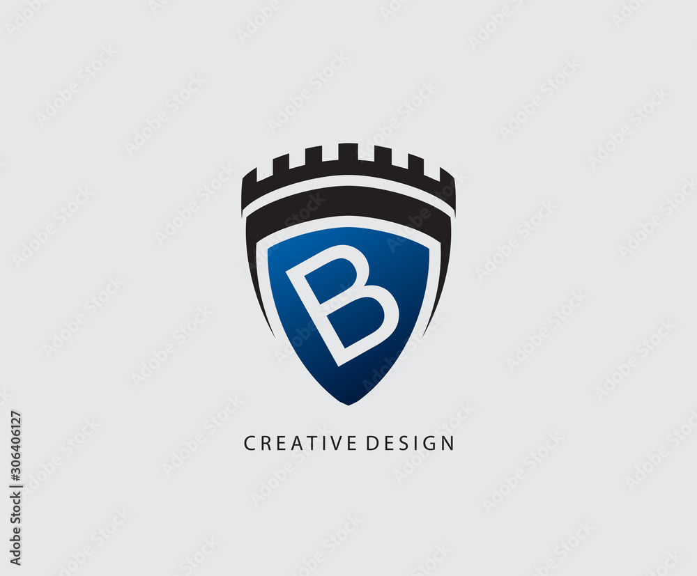 B Letter Shield Logo Icon Design. B Letter Shield Logo Icon Design.