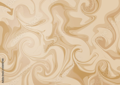 Abstract light brown liquid swirl pattern for graphic design background. Vector illustration. 