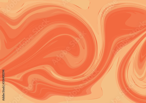 Abstract close up orange fluid twirl pattern background for graphic design. Vector illustration.
