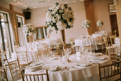 Wedding banquet tables with...