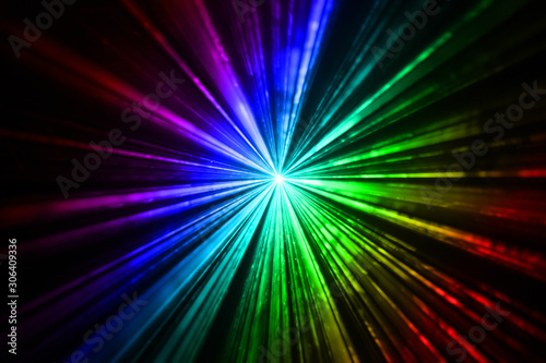 Colourful laser light beams taken in the dark room