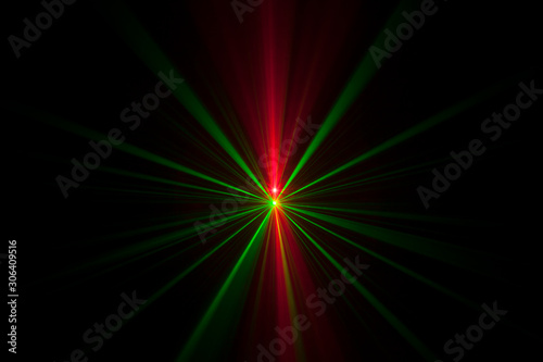 Colourful laser light beams taken in the dark room