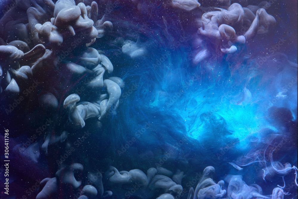 Naklejka premium Outer space abstract background, black matter. Thunderstorm clouds in the sky. Esoterics, astrology, mystical backdrop