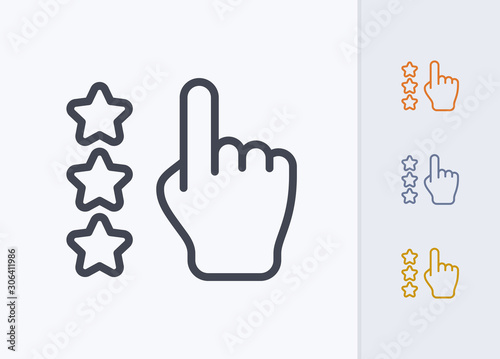 Pointer & Stars - Pastel Stroke Icons