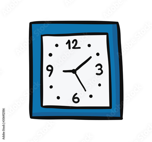 Hand drawn vector illustration of clock time.