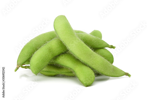 edamame beans isolated on white background green soy bean
