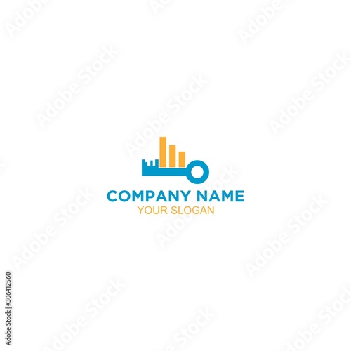 Financial Key Planning Logo Design Vector
