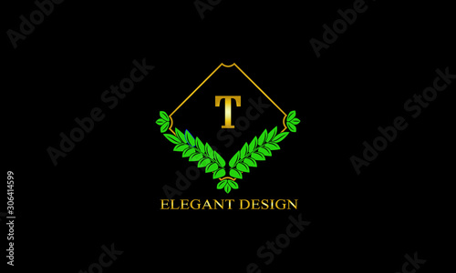 Flower monogram. Classic ornament with letter T. Classic design elements for wedding invitations, business, restaurant, heraldry Free Download Flower monogram. Classic ornament with letter T. Classic design elements for wedding invitations, business, restaurant, heraldry - GFXLoad