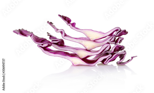 red cabbage (purple cabbage) isolated on white background